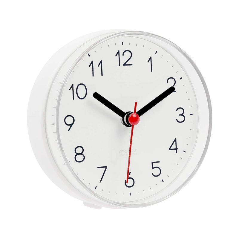 mooas 2WAY Silent Waterproof Bathroom Clock  Shower Clock  Wall Clock  Silent Non-Ticking Battery Operated  Suction Cup Wall Clock  Kitchen Clock (White) - Image 1